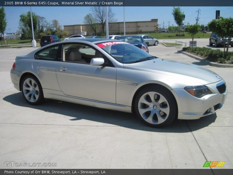 Mineral Silver Metallic / Cream Beige 2005 BMW 6 Series 645i Coupe