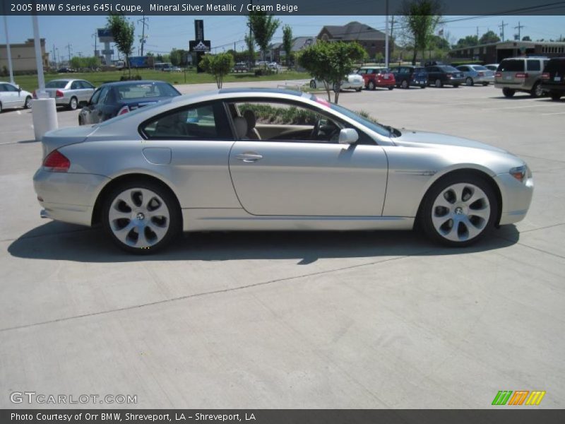 Mineral Silver Metallic / Cream Beige 2005 BMW 6 Series 645i Coupe