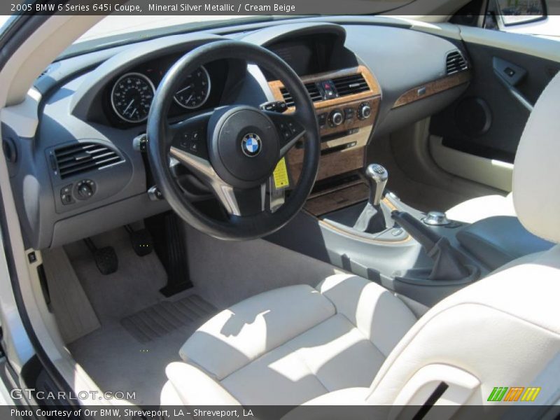 Mineral Silver Metallic / Cream Beige 2005 BMW 6 Series 645i Coupe