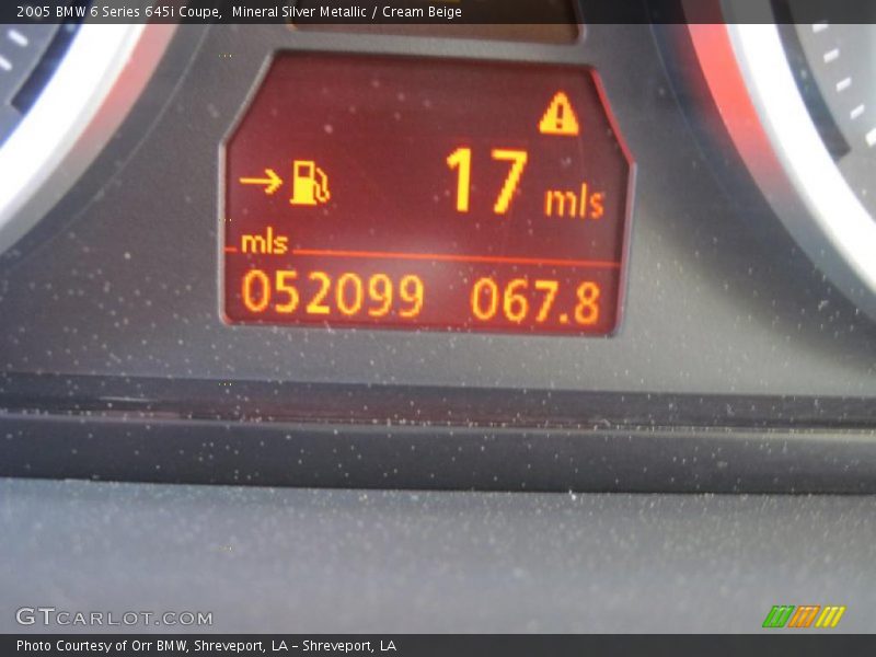 Mineral Silver Metallic / Cream Beige 2005 BMW 6 Series 645i Coupe