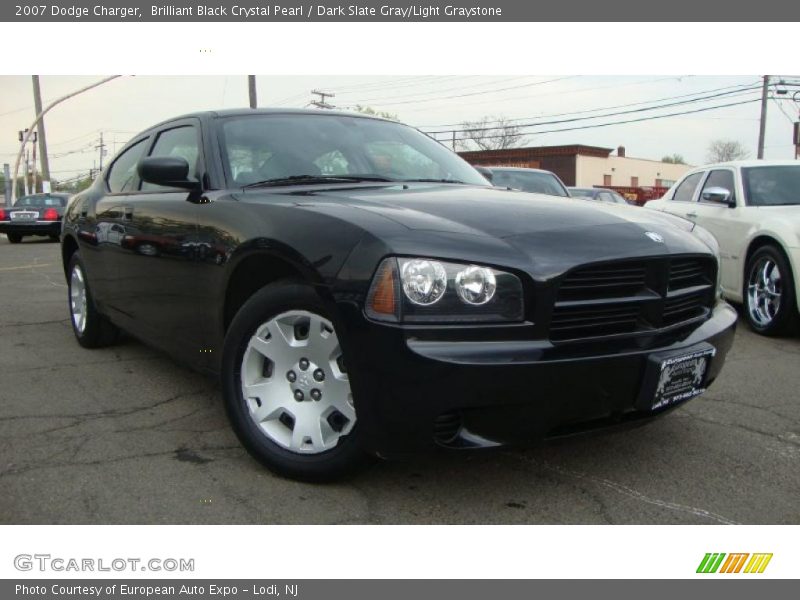 Brilliant Black Crystal Pearl / Dark Slate Gray/Light Graystone 2007 Dodge Charger