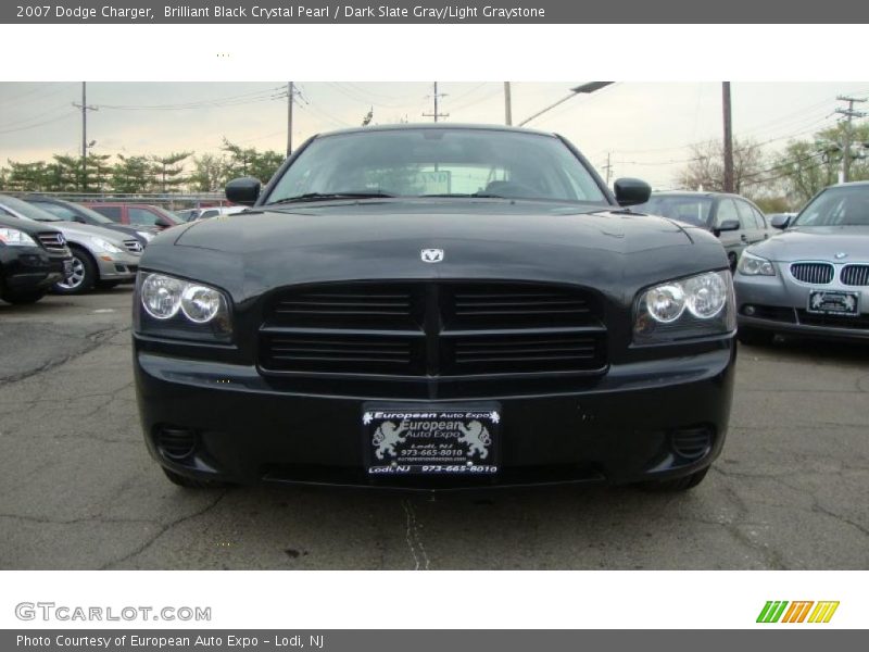 Brilliant Black Crystal Pearl / Dark Slate Gray/Light Graystone 2007 Dodge Charger