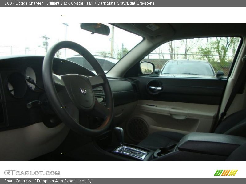 Brilliant Black Crystal Pearl / Dark Slate Gray/Light Graystone 2007 Dodge Charger