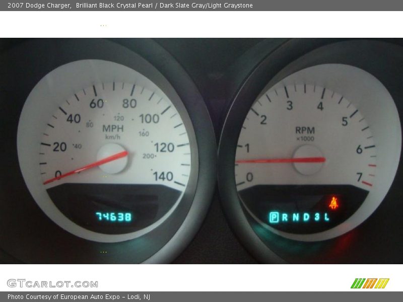 Brilliant Black Crystal Pearl / Dark Slate Gray/Light Graystone 2007 Dodge Charger
