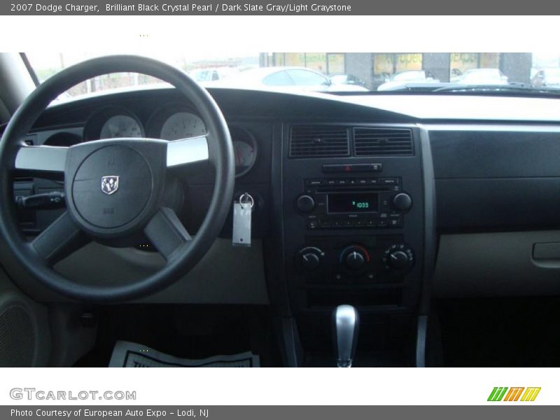 Brilliant Black Crystal Pearl / Dark Slate Gray/Light Graystone 2007 Dodge Charger