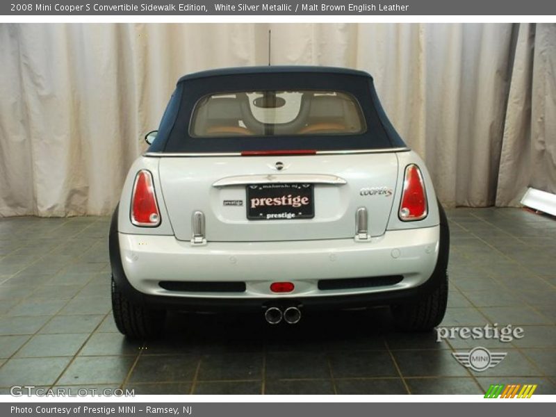 White Silver Metallic / Malt Brown English Leather 2008 Mini Cooper S Convertible Sidewalk Edition