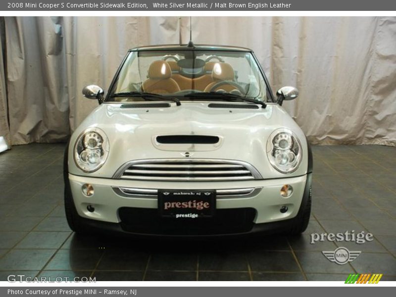 White Silver Metallic / Malt Brown English Leather 2008 Mini Cooper S Convertible Sidewalk Edition