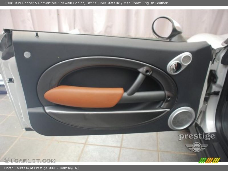 White Silver Metallic / Malt Brown English Leather 2008 Mini Cooper S Convertible Sidewalk Edition