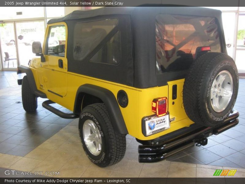 Solar Yellow / Dark Slate Gray 2005 Jeep Wrangler Unlimited 4x4