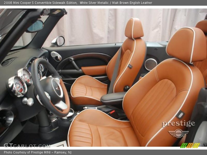 White Silver Metallic / Malt Brown English Leather 2008 Mini Cooper S Convertible Sidewalk Edition