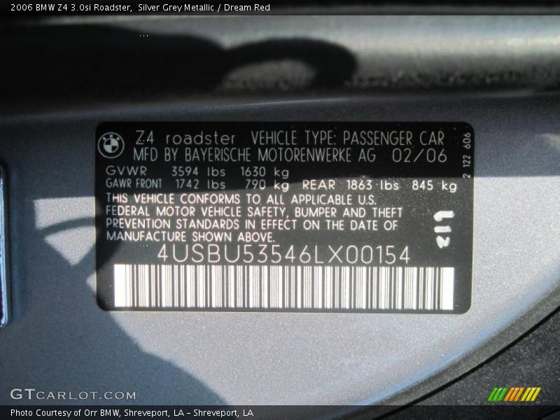 Silver Grey Metallic / Dream Red 2006 BMW Z4 3.0si Roadster