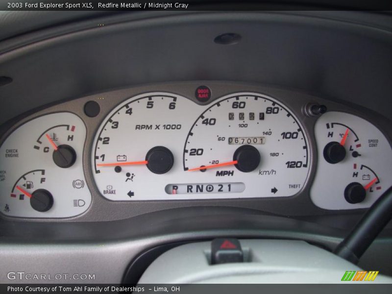 Redfire Metallic / Midnight Gray 2003 Ford Explorer Sport XLS