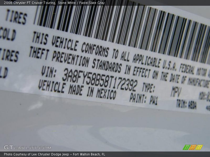 Stone White / Pastel Slate Gray 2008 Chrysler PT Cruiser Touring