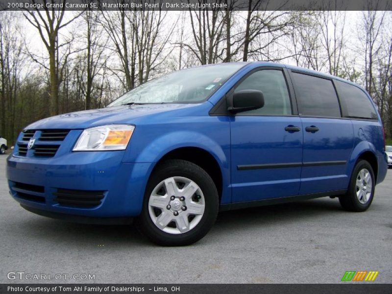 Marathon Blue Pearl / Dark Slate/Light Shale 2008 Dodge Grand Caravan SE