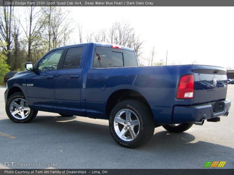 Deep Water Blue Pearl / Dark Slate Gray 2009 Dodge Ram 1500 Sport Quad Cab 4x4