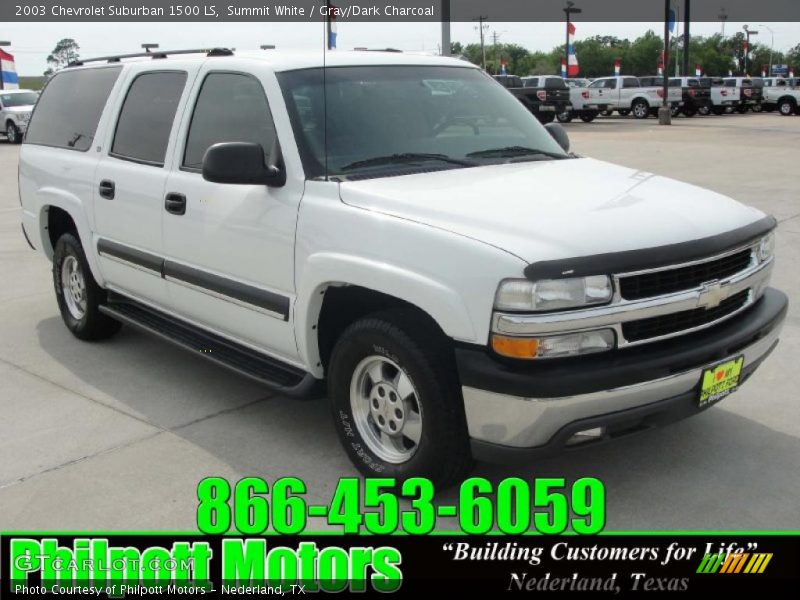 Summit White / Gray/Dark Charcoal 2003 Chevrolet Suburban 1500 LS