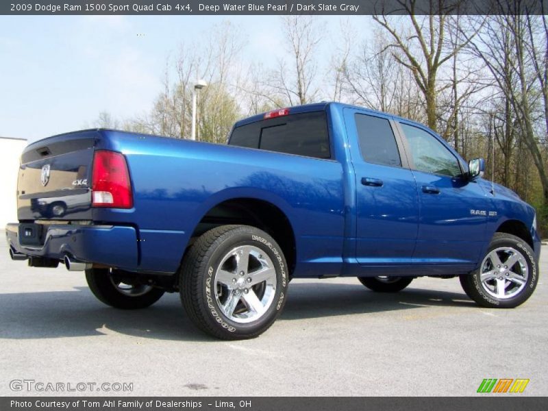 Deep Water Blue Pearl / Dark Slate Gray 2009 Dodge Ram 1500 Sport Quad Cab 4x4