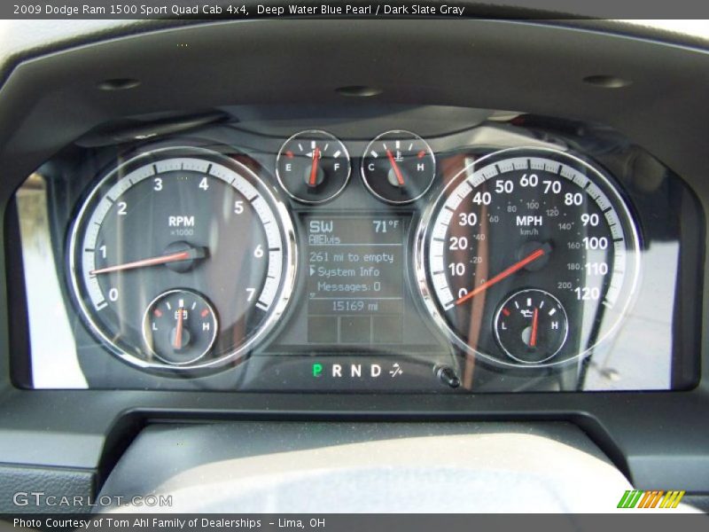 Deep Water Blue Pearl / Dark Slate Gray 2009 Dodge Ram 1500 Sport Quad Cab 4x4