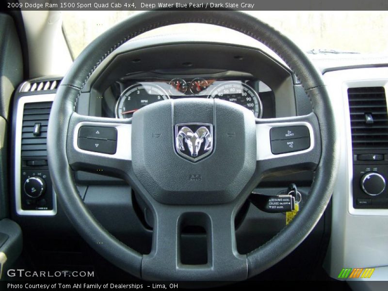 Deep Water Blue Pearl / Dark Slate Gray 2009 Dodge Ram 1500 Sport Quad Cab 4x4