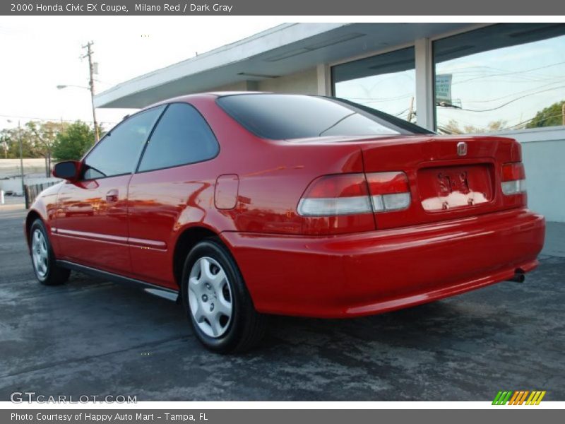 Milano Red / Dark Gray 2000 Honda Civic EX Coupe