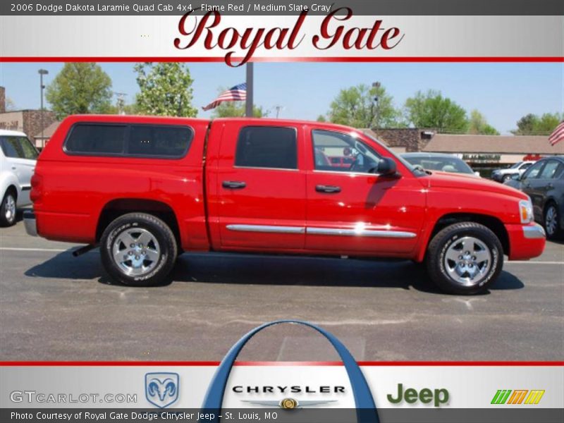 Flame Red / Medium Slate Gray 2006 Dodge Dakota Laramie Quad Cab 4x4