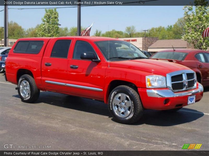 Flame Red / Medium Slate Gray 2006 Dodge Dakota Laramie Quad Cab 4x4