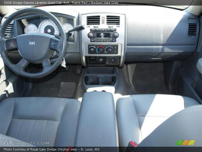 Flame Red / Medium Slate Gray 2006 Dodge Dakota Laramie Quad Cab 4x4