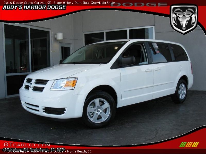 Stone White / Dark Slate Gray/Light Shale 2010 Dodge Grand Caravan SE