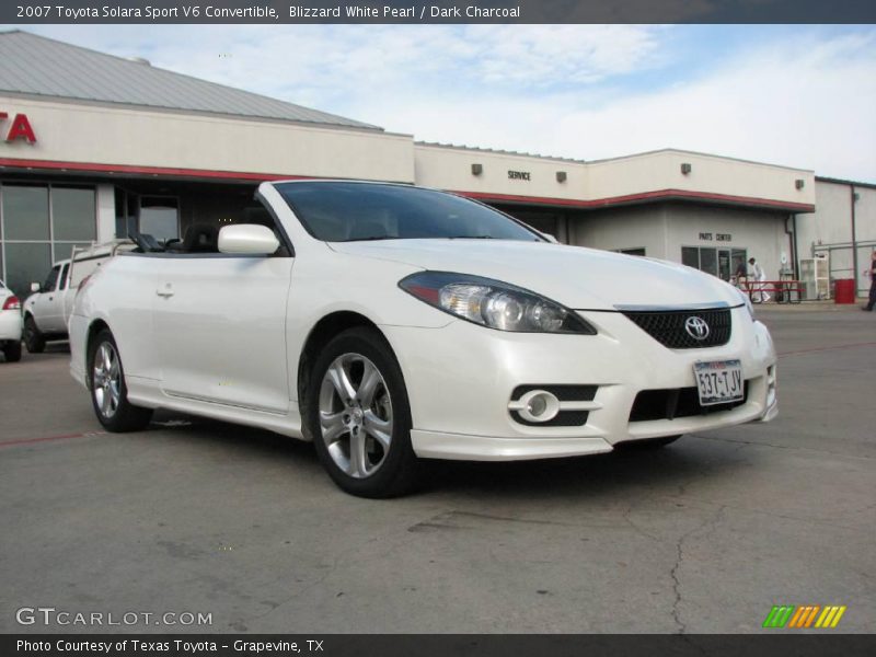 Blizzard White Pearl / Dark Charcoal 2007 Toyota Solara Sport V6 Convertible