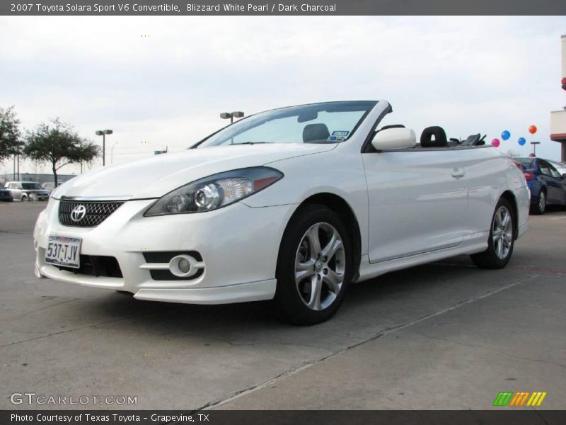 Blizzard White Pearl / Dark Charcoal 2007 Toyota Solara Sport V6 Convertible