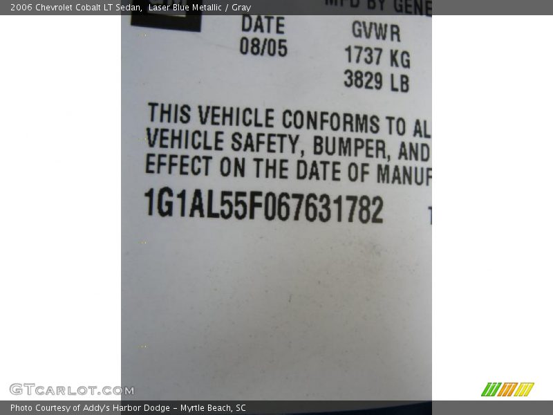 Laser Blue Metallic / Gray 2006 Chevrolet Cobalt LT Sedan