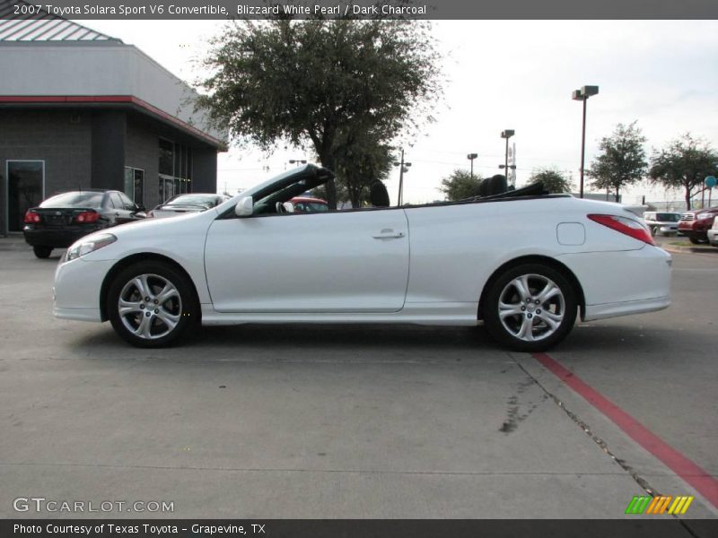 Blizzard White Pearl / Dark Charcoal 2007 Toyota Solara Sport V6 Convertible