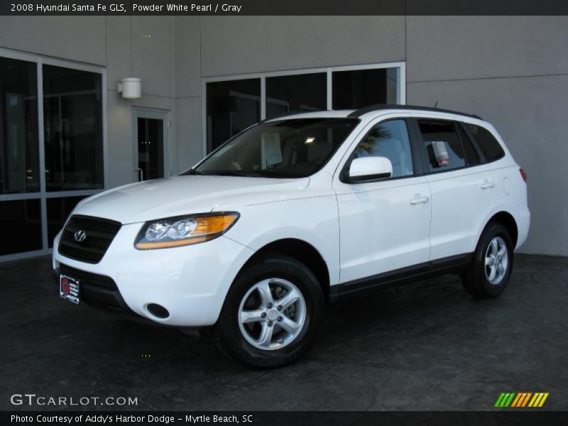Powder White Pearl / Gray 2008 Hyundai Santa Fe GLS