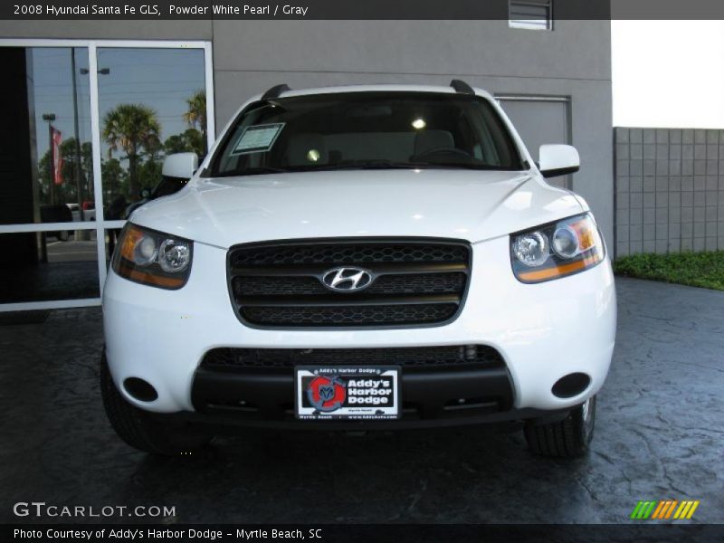 Powder White Pearl / Gray 2008 Hyundai Santa Fe GLS