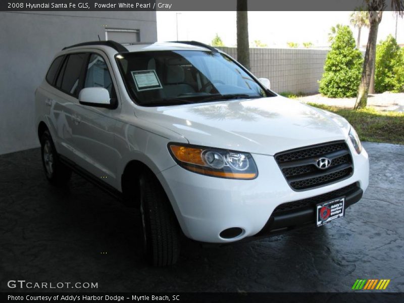 Powder White Pearl / Gray 2008 Hyundai Santa Fe GLS