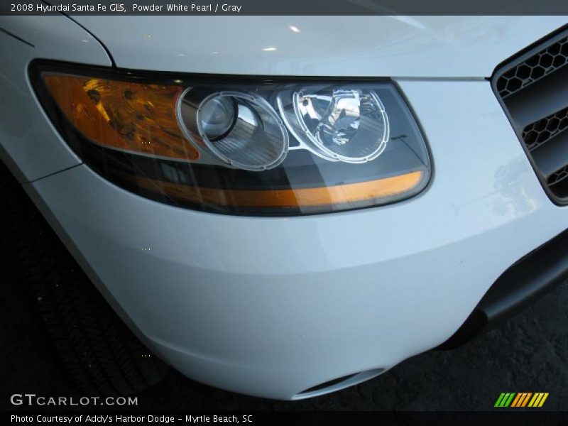 Powder White Pearl / Gray 2008 Hyundai Santa Fe GLS
