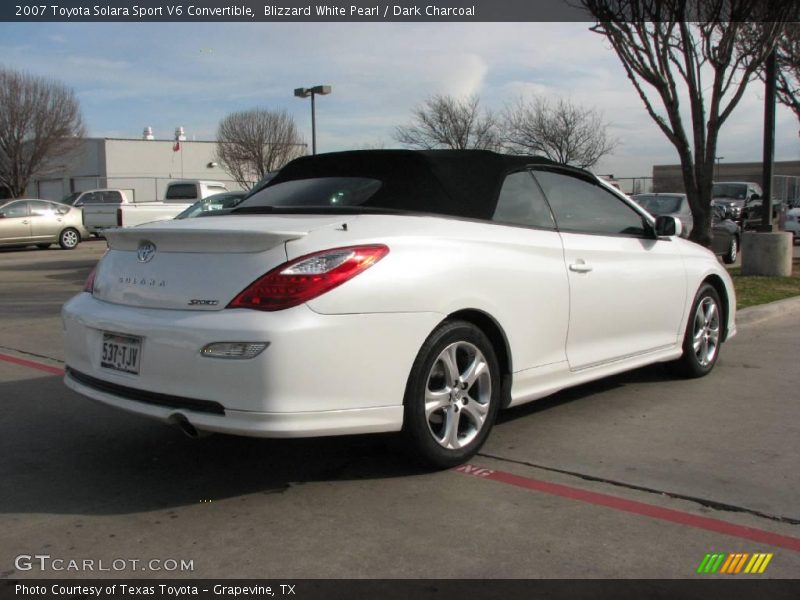 Blizzard White Pearl / Dark Charcoal 2007 Toyota Solara Sport V6 Convertible