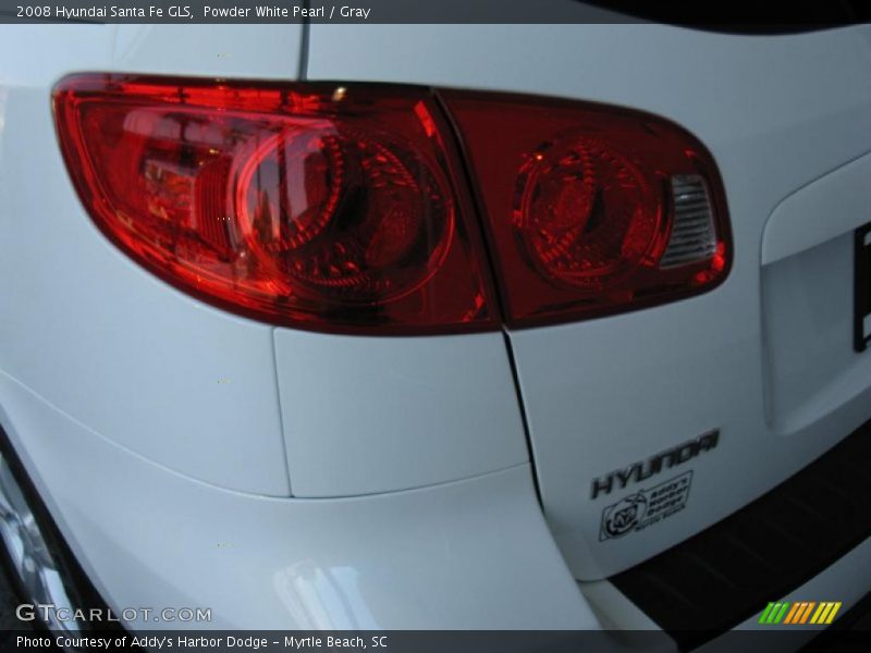 Powder White Pearl / Gray 2008 Hyundai Santa Fe GLS