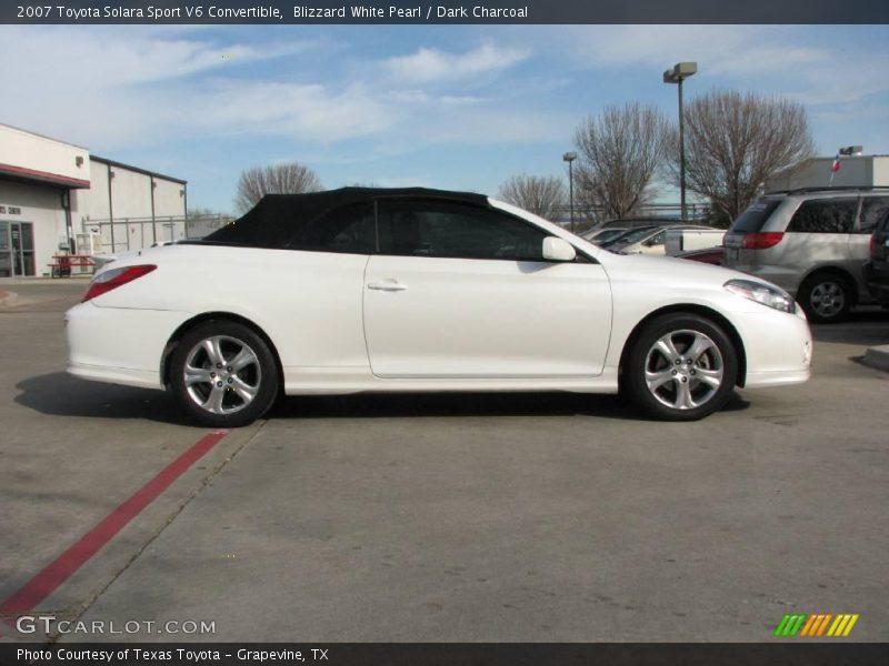 Blizzard White Pearl / Dark Charcoal 2007 Toyota Solara Sport V6 Convertible