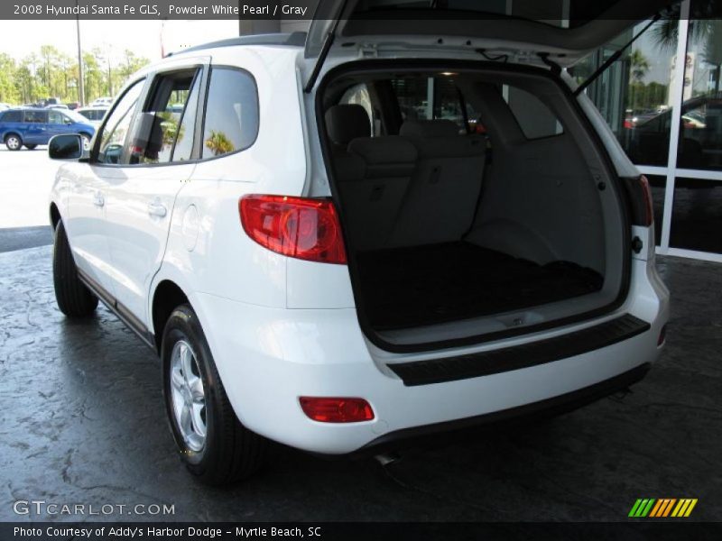 Powder White Pearl / Gray 2008 Hyundai Santa Fe GLS