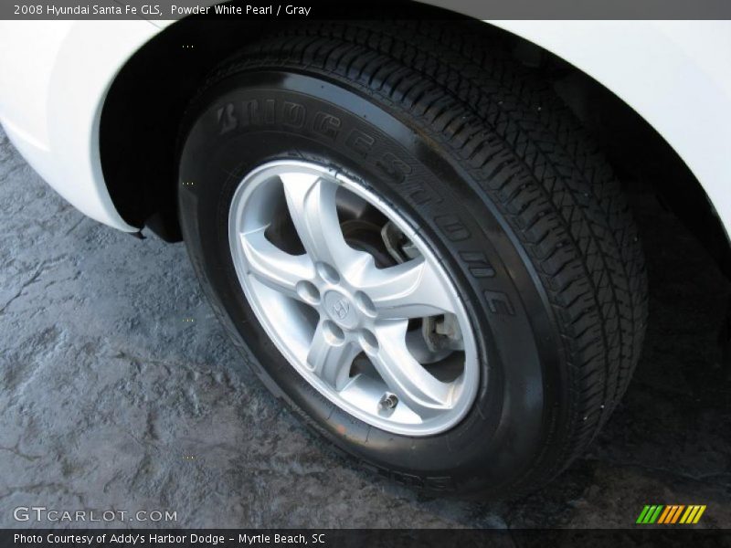 Powder White Pearl / Gray 2008 Hyundai Santa Fe GLS