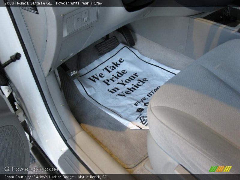 Powder White Pearl / Gray 2008 Hyundai Santa Fe GLS
