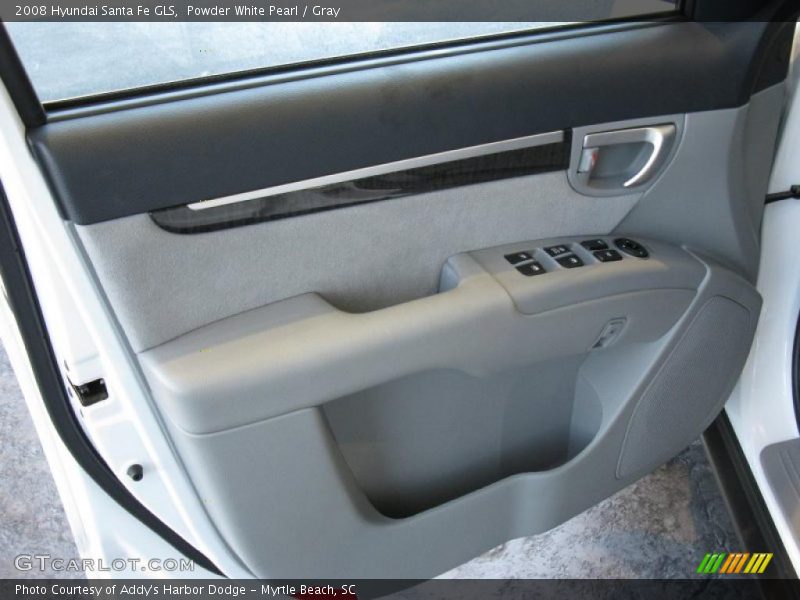 Powder White Pearl / Gray 2008 Hyundai Santa Fe GLS