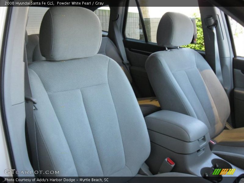 Powder White Pearl / Gray 2008 Hyundai Santa Fe GLS