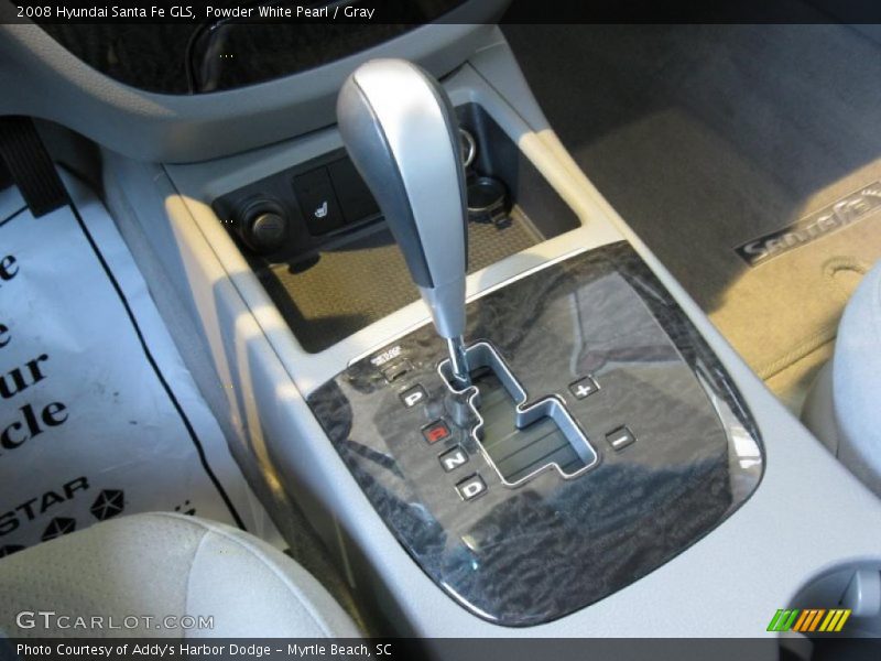 Powder White Pearl / Gray 2008 Hyundai Santa Fe GLS
