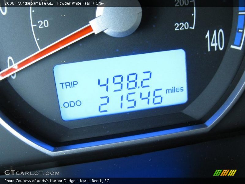 Powder White Pearl / Gray 2008 Hyundai Santa Fe GLS