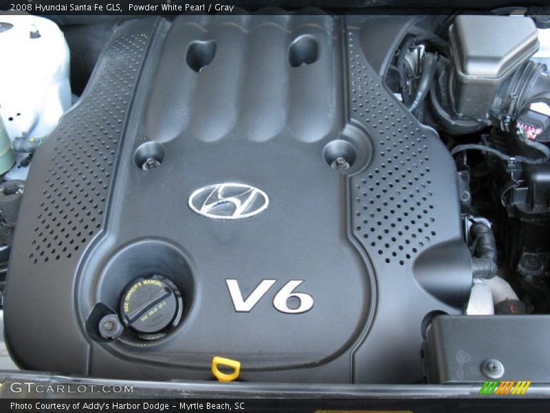Powder White Pearl / Gray 2008 Hyundai Santa Fe GLS