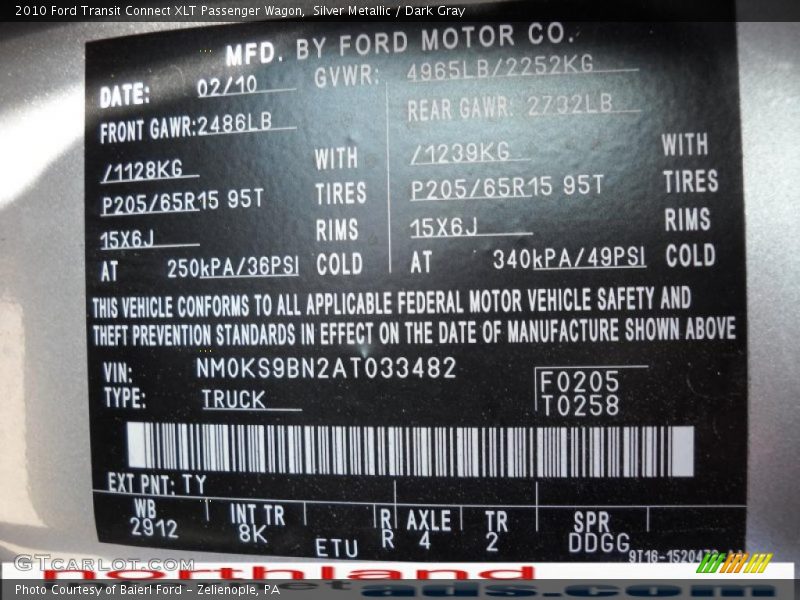 Silver Metallic / Dark Gray 2010 Ford Transit Connect XLT Passenger Wagon