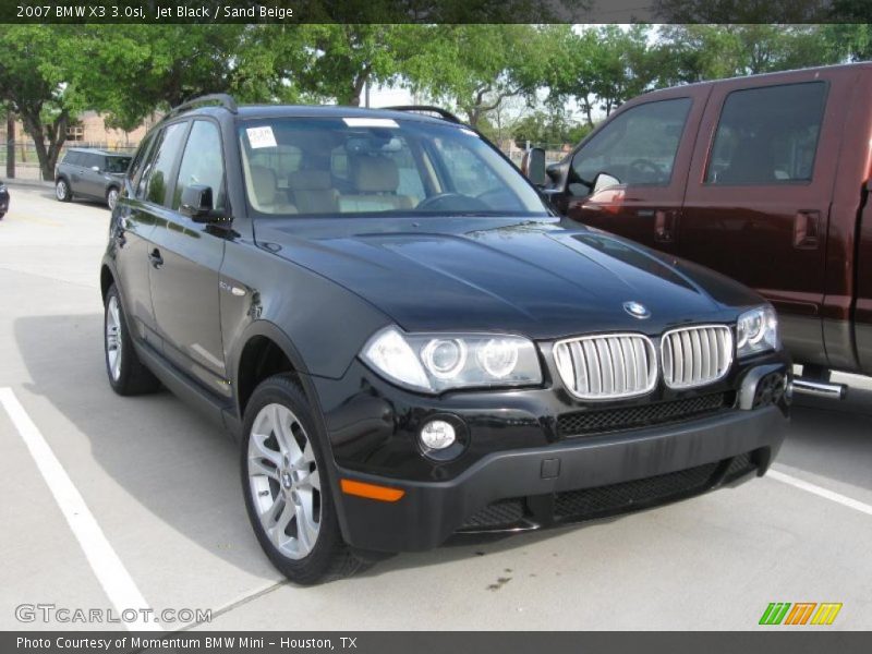 Jet Black / Sand Beige 2007 BMW X3 3.0si