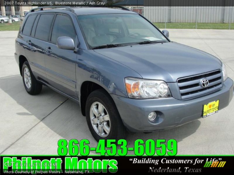 Bluestone Metallic / Ash Gray 2007 Toyota Highlander V6